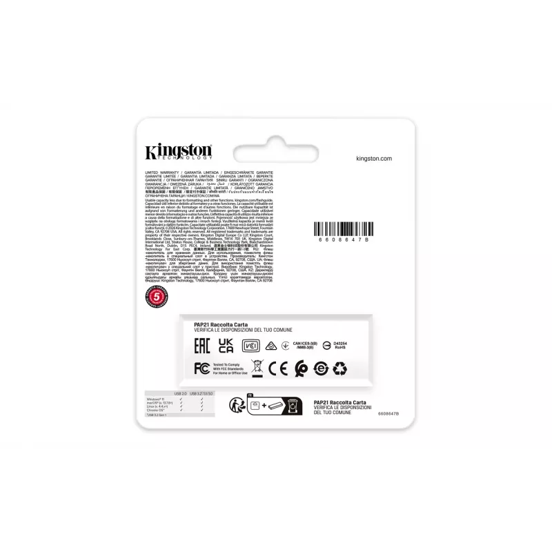Kingston Technology DataTraveler 64GB Tragbarer USB 3.2 Gen 1 Exodia Schwarz