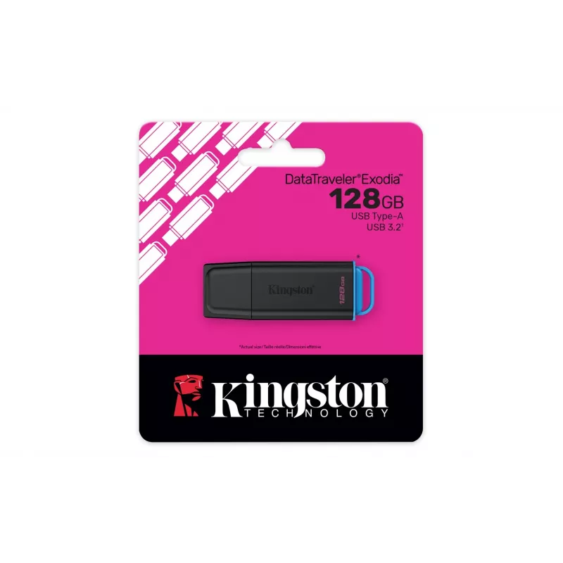 Kingston Technology DataTraveler 128GB Tragbarer USB 3.2 Gen 1 Exodia Schwarz/Blau