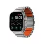 NOMAD Stratos Band - Titanarmband für Apple Watch 49 mm mit FKM (Naturtitan, Ultra-Orange-FKM)