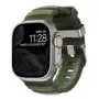 NOMAD Rocky Point Band - Armband für Apple Watch 46 mm/49 mm mit FKM und Titan (forest, naturfarbene Hardware)