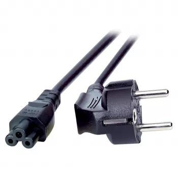 EFB Netzkabel Schutzkontaktstecker 90° - C5 180°, schwarz, 1,8 m, 3 x 0,75 mm