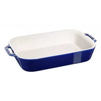 Staub Rechteckige Keramikform, dunkelblau, 34x24x7,6