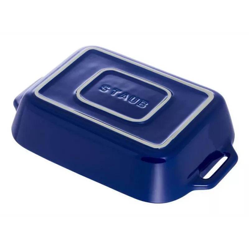 Staub Rechteckige Keramikform, dunkelblau, 34x24x7,6