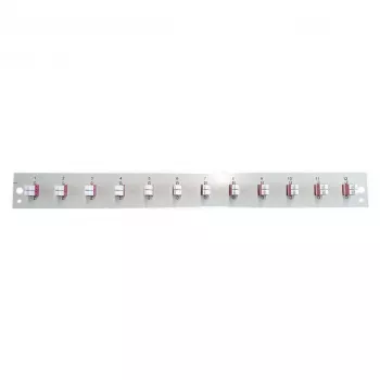 Glasfaser-Frontplatte EFB Elektronik SB-FP-S-12SC-S-OM4 — 12× LC Duplex-Kupplungen, OM4, schwarz