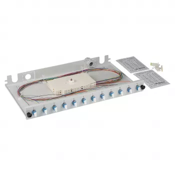 Fiber-Spleißbox EFB Elektronik BA71921L24, LC 9/125µm OS2, 24 Pigtails getrennt, 12 Koppler, ausziehbar