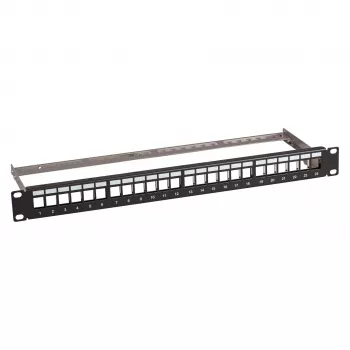 Patchfeld 1U 19 Zoll EFB Elektronik Verteilerfeld 48,3cm, 24-Port mit 24x RJ45 Keystone Slimline Cat.6A