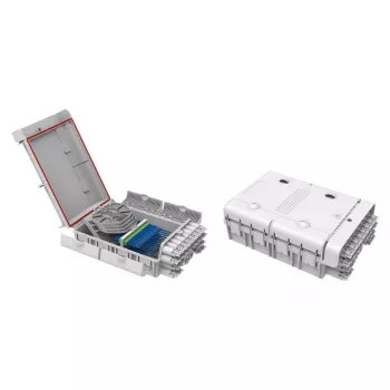 FTTH IP65 Outdoor Glasfaser-Abschlussbox Hersteller FTTH-BOX-OUT-5 für 48 Fasern, 24 Adapter, Spleißkassette inklusive