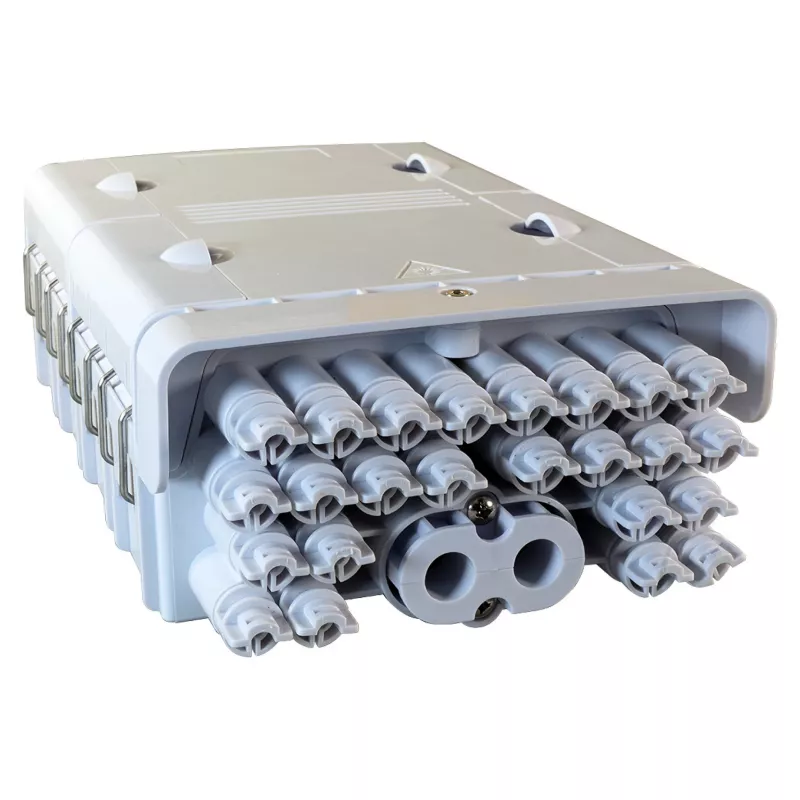 FTTH IP65 Outdoor Glasfaser-Abschlussbox Hersteller FTTH-BOX-OUT-5 für 48 Fasern, 24 Adapter, Spleißkassette inklusive