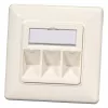 EFB Elektronik 2‑Port Keystone Rahmen-Set ET-25091 — gerader DIN49075 Auslass, RAL9003 weiß, 80×80 mm Rahmen mit 50×50 mm Zentralplatte