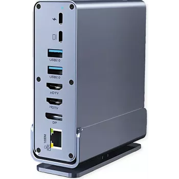 VALUE USB-C-Dockingstation 16-in-1, 4K60 1xDP, 2xHDMI, 1xGbE,USB(2xC,5xA,1xC PD) (12.99.1142)