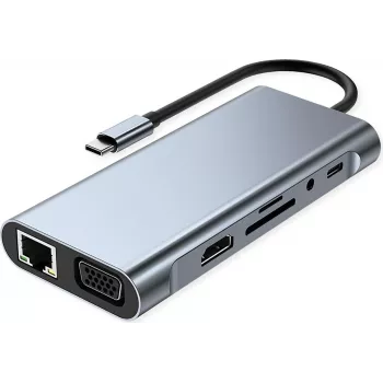VALUE USB-C-Dockingstation 11-in-1, 4K30 1x(HDMI/VGA/GbE), USB(3xA,1xC,1xC PD) (12.99.1143)