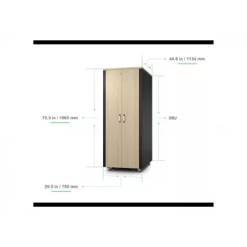 APC NetShelter - Schrank (horizontal) - schallisoliert - AC 230 V - Ahorn - 38U - 48,3 cm (19 Zoll)