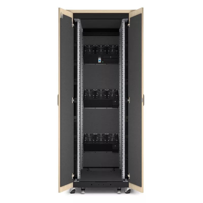 APC NetShelter - Schrank (horizontal) - schallisoliert - AC 230 V - Ahorn - 38U - 48,3 cm (19 Zoll)