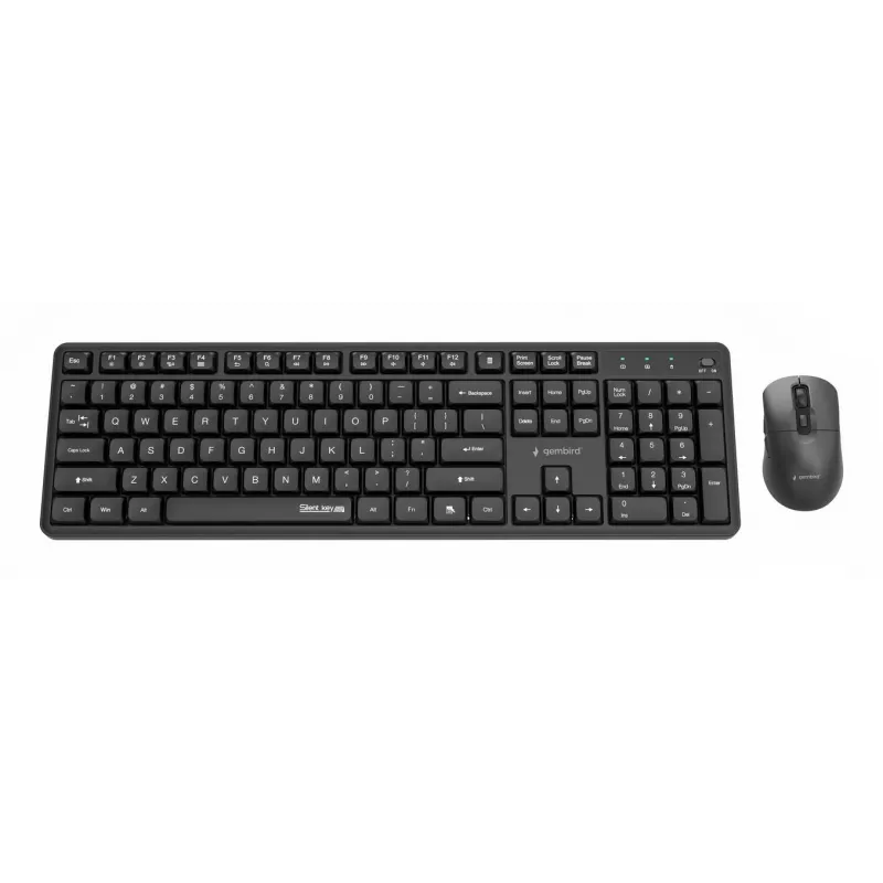 Gembird KBS-WMS-01 kabelloses Tastatur-Maus-Set, Englisch, Schwarz