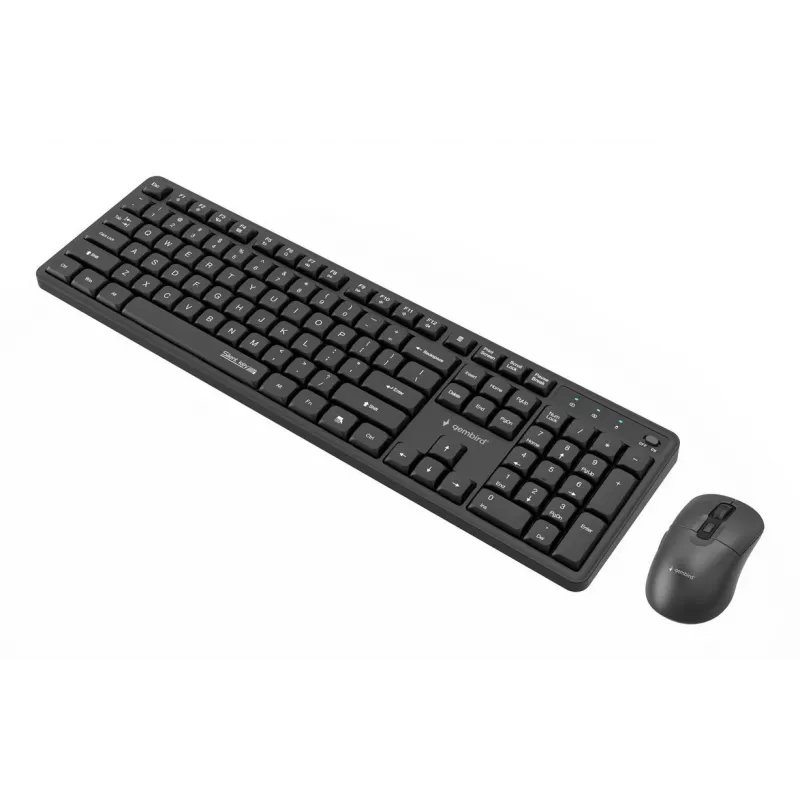 Gembird KBS-WMS-01 kabelloses Tastatur-Maus-Set, Englisch, Schwarz