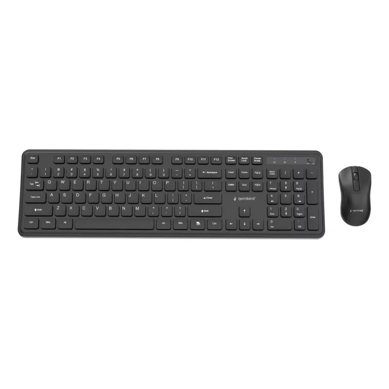 Gembird KBS-WPS-01 kabelloses Tastatur-Maus-Set, Englisch, schwarz