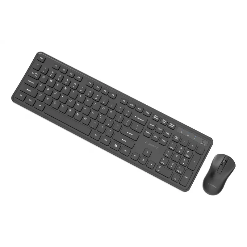Gembird KBS-WPS-01 kabelloses Tastatur-Maus-Set, Englisch, schwarz