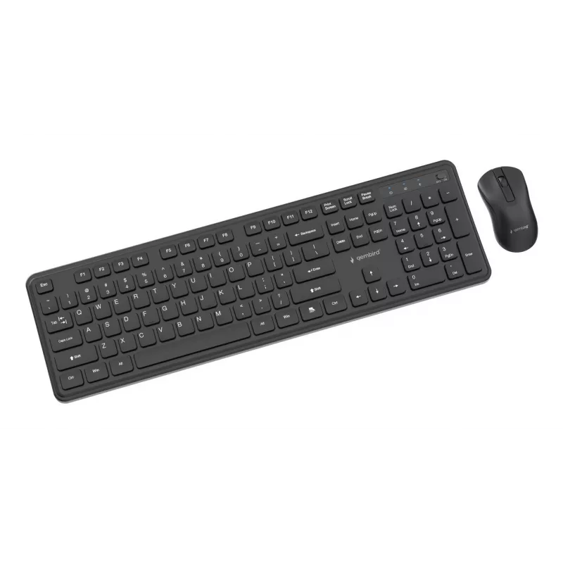 Gembird KBS-WPS-01 kabelloses Tastatur-Maus-Set, Englisch, schwarz