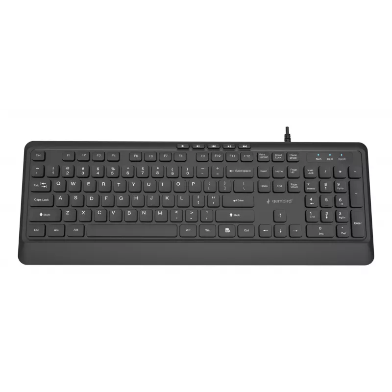 Tastatur Multimedia USB ENG/Schwarz KB-MCH-05 Gembird