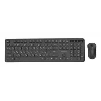 Gembird KBS-WPS-01-CYRL kabelloses Tastatur-Maus-Set, kyrillisch, schwarz