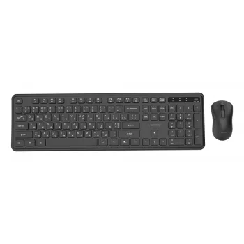 Gembird KBS-WPS-01-CYRL kabelloses Tastatur-Maus-Set, kyrillisch, schwarz