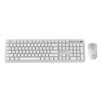 Gembird KBS-WPS-01-W-CYRL kabelloses Tastatur-Maus-Set, kyrillisch, weiß
