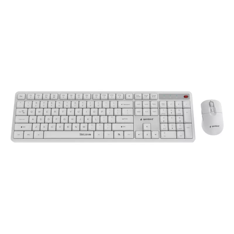 Tastatur +Maus Wrl ENG/WHITE KBS-WMS-01-W Gembird