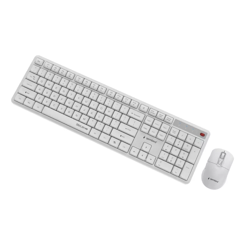 Tastatur +Maus Wrl ENG/WHITE KBS-WMS-01-W Gembird