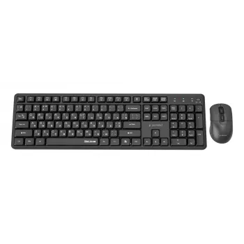 Gembird KBS-WMS-01-CYRL kabelloses Tastatur-Maus-Set, Kyrillisch, schwarz