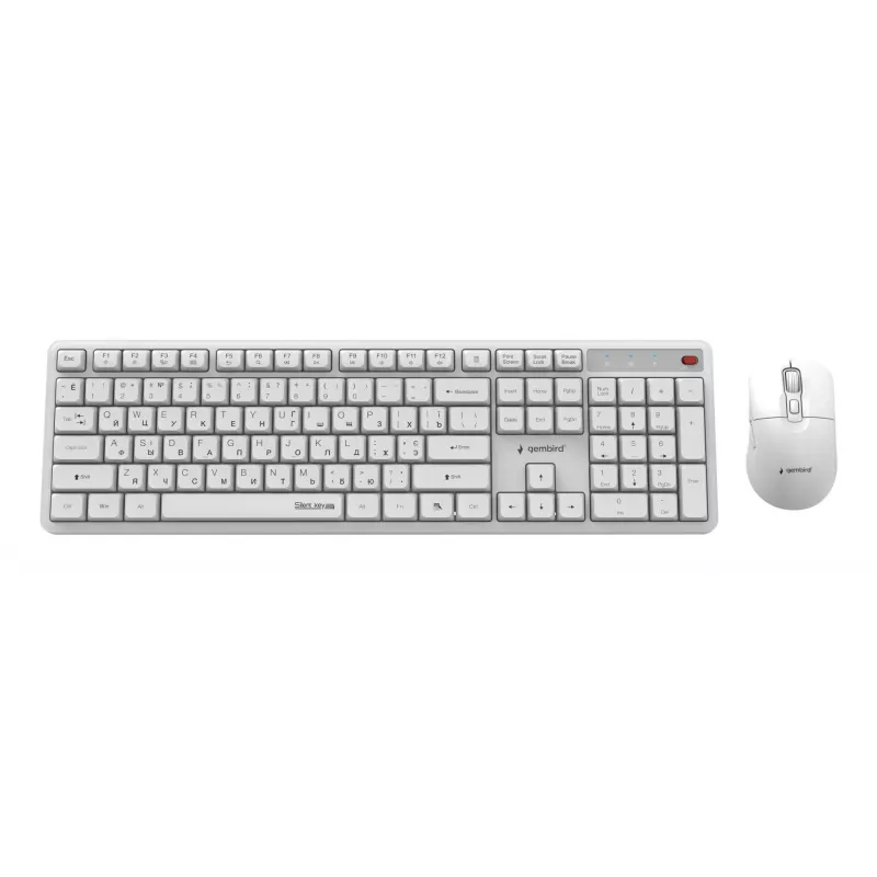 Tastatur + Maus kabellos KBS-WMS-01-W-CYRL Gembird