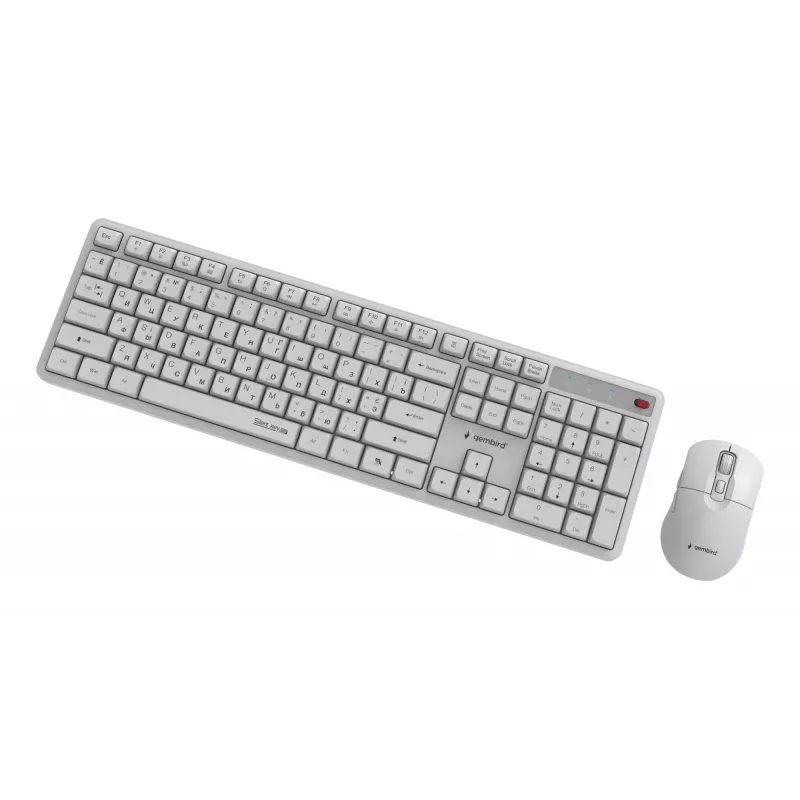 Tastatur + Maus kabellos KBS-WMS-01-W-CYRL Gembird