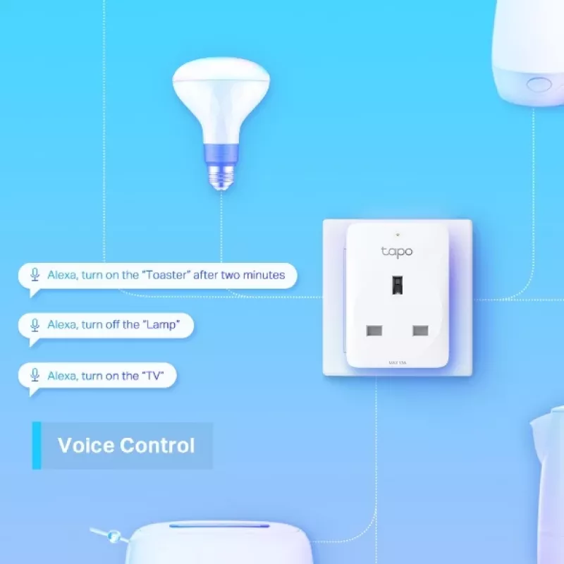TP-Link Tapo Mini Smart Wi-Fi-Steckdose, Innenbereich, Weiß, Zuhause, Polycarbonat (PC), Status, CE, RoHS