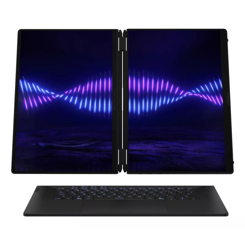 ASUS ROG Zephyrus Duo GX651AX-SR005X Intel Core Ultra 9 386H Hybrid (2-in-1) 40,6 cm (16 Zoll) Touchscreen WQXGA+ 64 GB LPDDR5x-SDRAM 2 TB SSD NVIDIA GeForce RTX 5090 Wi-Fi 7 (802.11be) Windows 11 Pro Grau