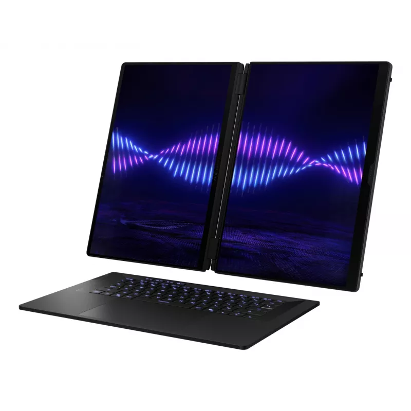 ASUS ROG Zephyrus Duo GX651AX-SR005X Intel Core Ultra 9 386H Hybrid (2-in-1) 40,6 cm (16 Zoll) Touchscreen WQXGA+ 64 GB LPDDR5x-SDRAM 2 TB SSD NVIDIA GeForce RTX 5090 Wi-Fi 7 (802.11be) Windows 11 Pro Grau