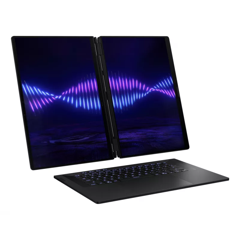 ASUS ROG Zephyrus Duo GX651AX-SR005X Intel Core Ultra 9 386H Hybrid (2-in-1) 40,6 cm (16 Zoll) Touchscreen WQXGA+ 64 GB LPDDR5x-SDRAM 2 TB SSD NVIDIA GeForce RTX 5090 Wi-Fi 7 (802.11be) Windows 11 Pro Grau
