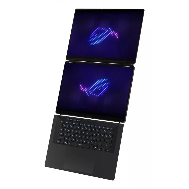 ASUS ROG Zephyrus Duo GX651AX-SR005X Intel Core Ultra 9 386H Hybrid (2-in-1) 40,6 cm (16 Zoll) Touchscreen WQXGA+ 64 GB LPDDR5x-SDRAM 2 TB SSD NVIDIA GeForce RTX 5090 Wi-Fi 7 (802.11be) Windows 11 Pro Grau