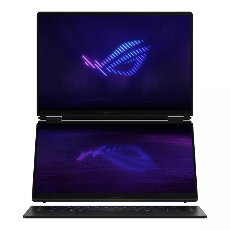ASUS ROG Zephyrus Duo GX651AX-SR005X Intel Core Ultra 9 386H Hybrid (2-in-1) 40,6 cm (16 Zoll) Touchscreen WQXGA+ 64 GB LPDDR5x-SDRAM 2 TB SSD NVIDIA GeForce RTX 5090 Wi-Fi 7 (802.11be) Windows 11 Pro Grau