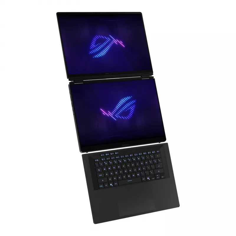 ASUS ROG Zephyrus Duo GX651AX-SR005X Intel Core Ultra 9 386H Hybrid (2-in-1) 40,6 cm (16 Zoll) Touchscreen WQXGA+ 64 GB LPDDR5x-SDRAM 2 TB SSD NVIDIA GeForce RTX 5090 Wi-Fi 7 (802.11be) Windows 11 Pro Grau