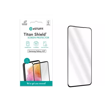 eSTUFF Samsung Galaxy A37 Full Abdeckung Displayschutzglas. Titan Shield klarer Displayschutz 1 Stück
