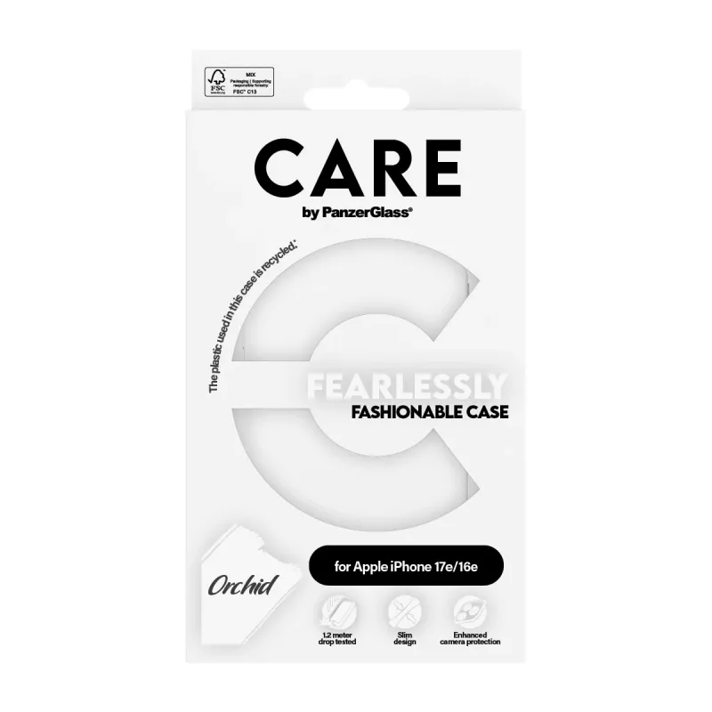 PanzerGlass CARE™ by ® Hülle White Orchid iPhone 17e | 16e, Hülle, Apple - iPhone 16e, Apple - iPhone 17e, White