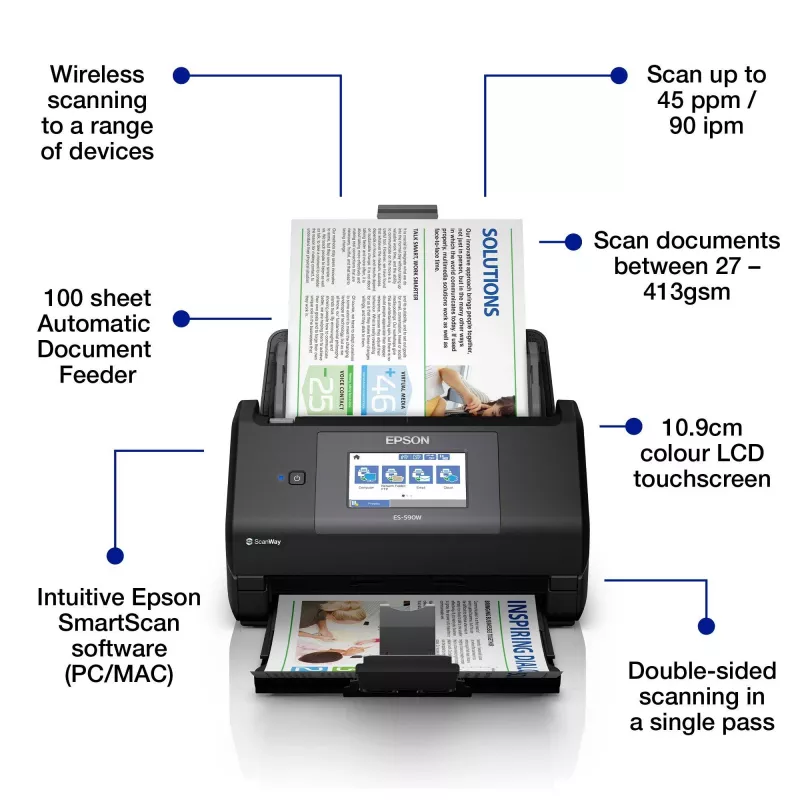 Epson WorkForce ES-590W Einzugsscanner 600 x 600 DPI A4 Schwarz