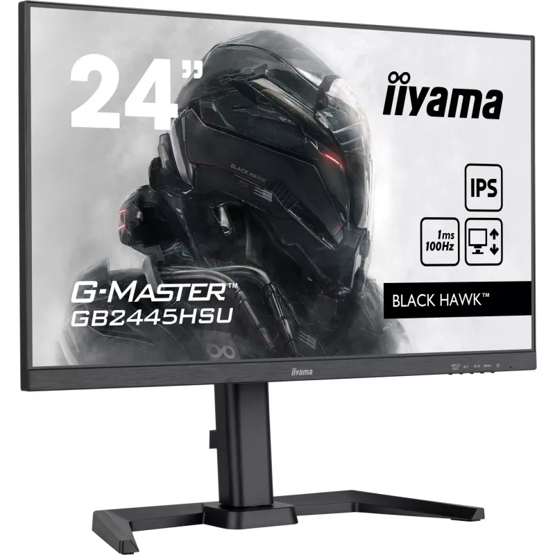 IIYAMA GB2445HSU-B1 G-Master Schwarz Hawk 24 Zoll ETE IPS FHD 100 Hz 250 cd/m² 1 ms HDMI DP USB-HUB 2x2.0 Lautsprecher Schwarz Tuner (P)
