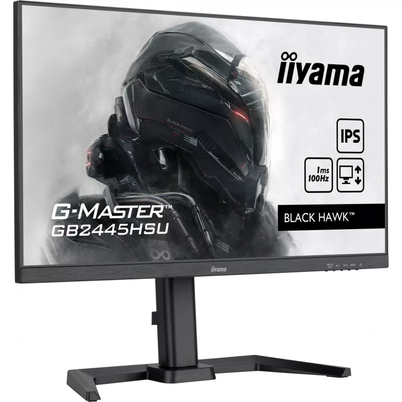 IIYAMA GB2445HSU-B1 G-Master Schwarz Hawk 24 Zoll ETE IPS FHD 100 Hz 250 cd/m² 1 ms HDMI DP USB-HUB 2x2.0 Lautsprecher Schwarz Tuner (P)
