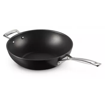 Le Creuset Toughened Non-Stick Wok 30 cm schwarz/silber