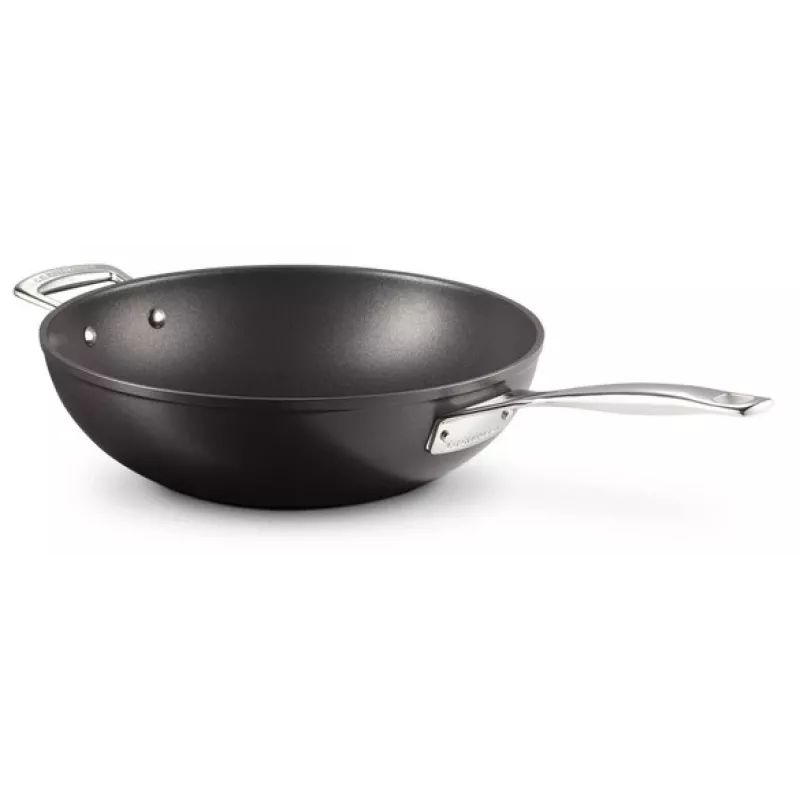 Le Creuset Toughened Non-Stick Wok 30 cm schwarz/silber