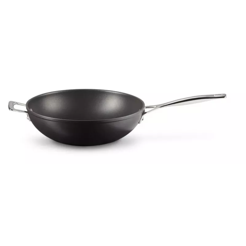 Le Creuset Toughened Non-Stick Wok 30 cm schwarz/silber