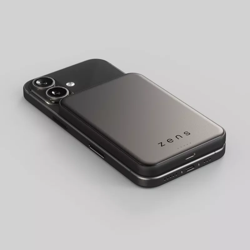 ZENS Pro 2 Semi Solid State Powerbank - Magnetische Powerbank 10000 mAh kompatibel mit MagSafe und Qi2.2 25W (schwarz)