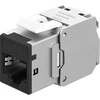 Goobay Keystone-Module RJ45 CAT 6A, STP, schlank, schwarz (77943)