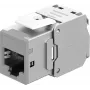 Goobay Keystone-Modul RJ45 CAT 6A, STP, schlank, Hellgrau (77946)