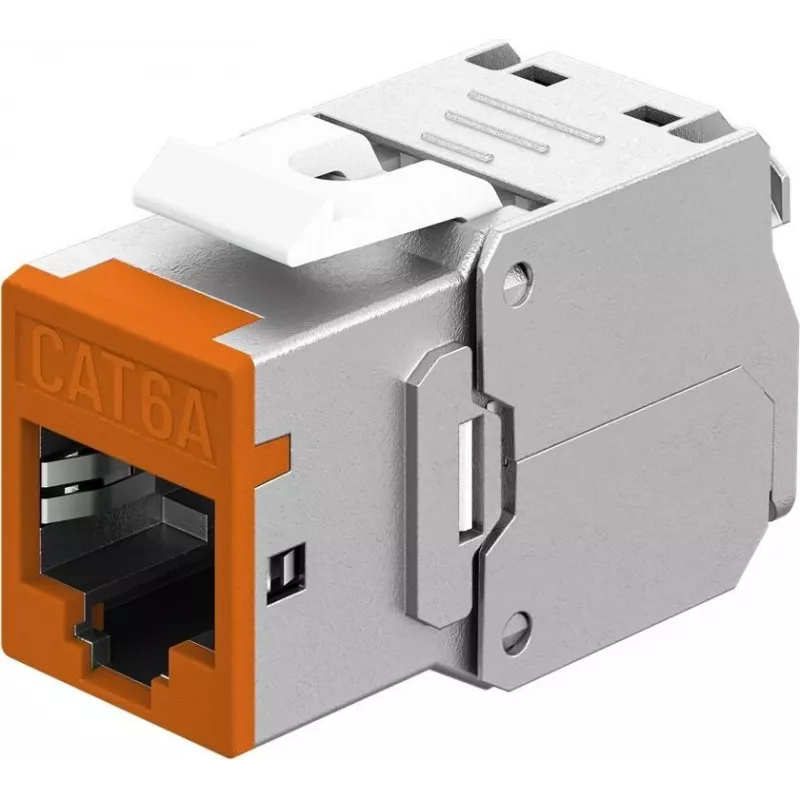 Goobay Keystone-Modul RJ45 CAT 6A, STP, schlank, orange (77947)